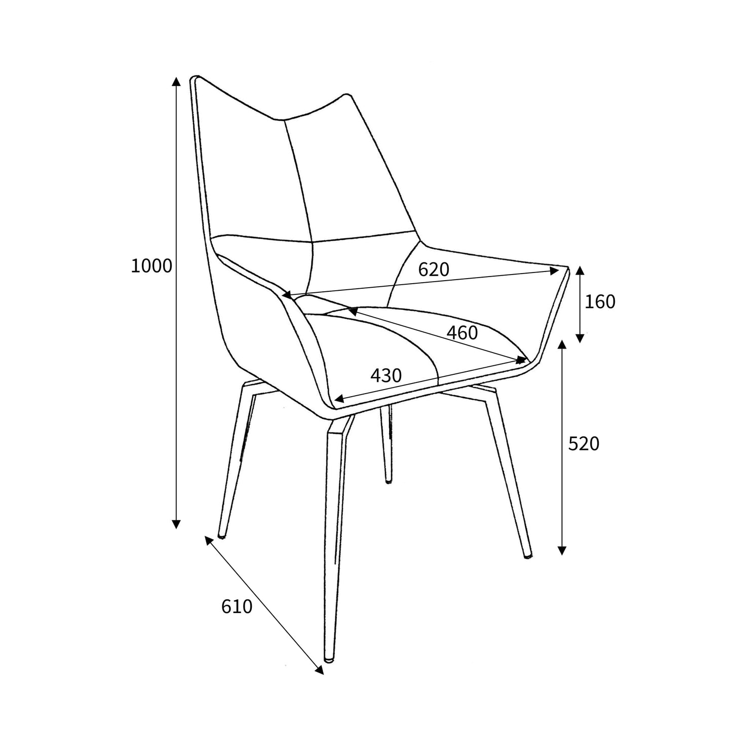 Pair of Denver Textured Effect Dark Grey Swivel Chairs