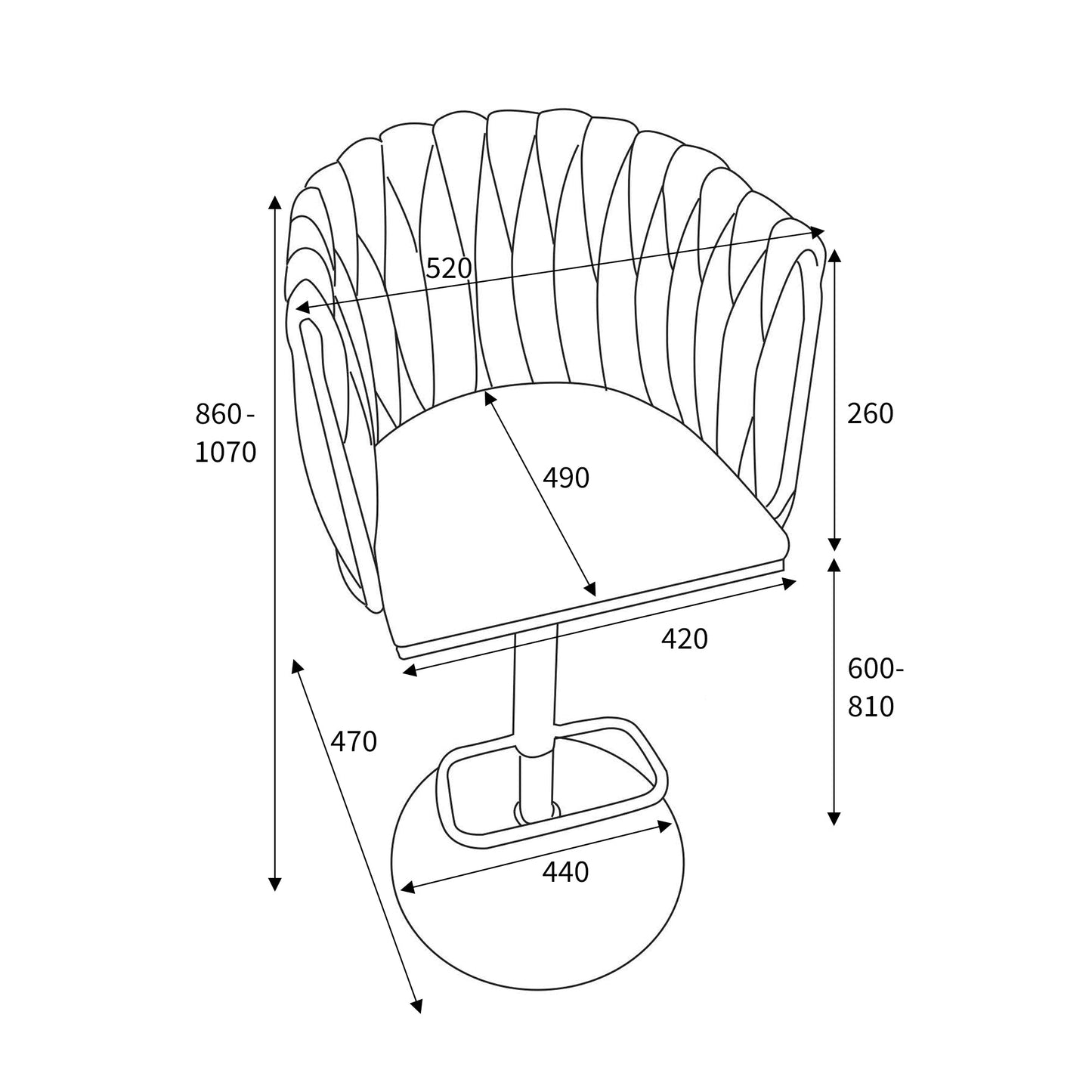Mayfair Brushed Velvet Black Bar Stool