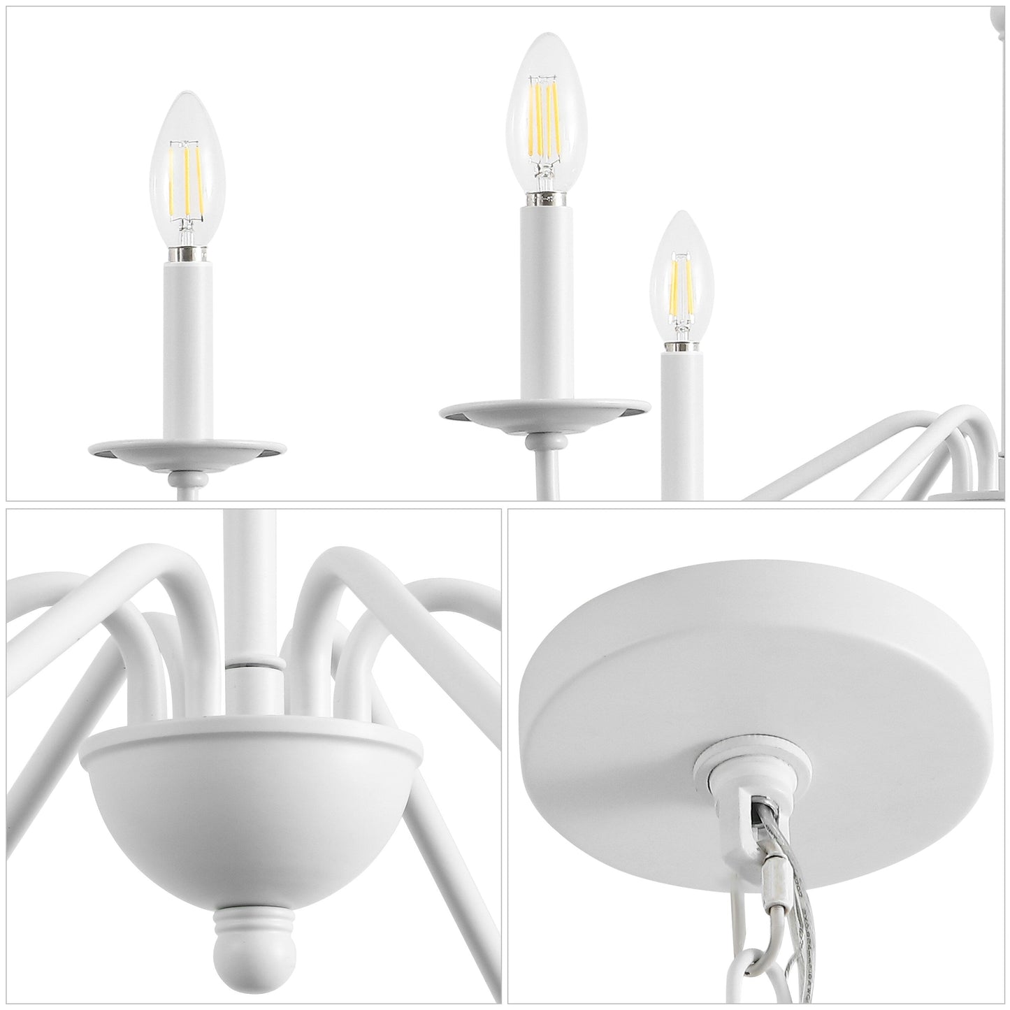 34.75 6-Light Iron LED Chandelier, by JONATHAN Y