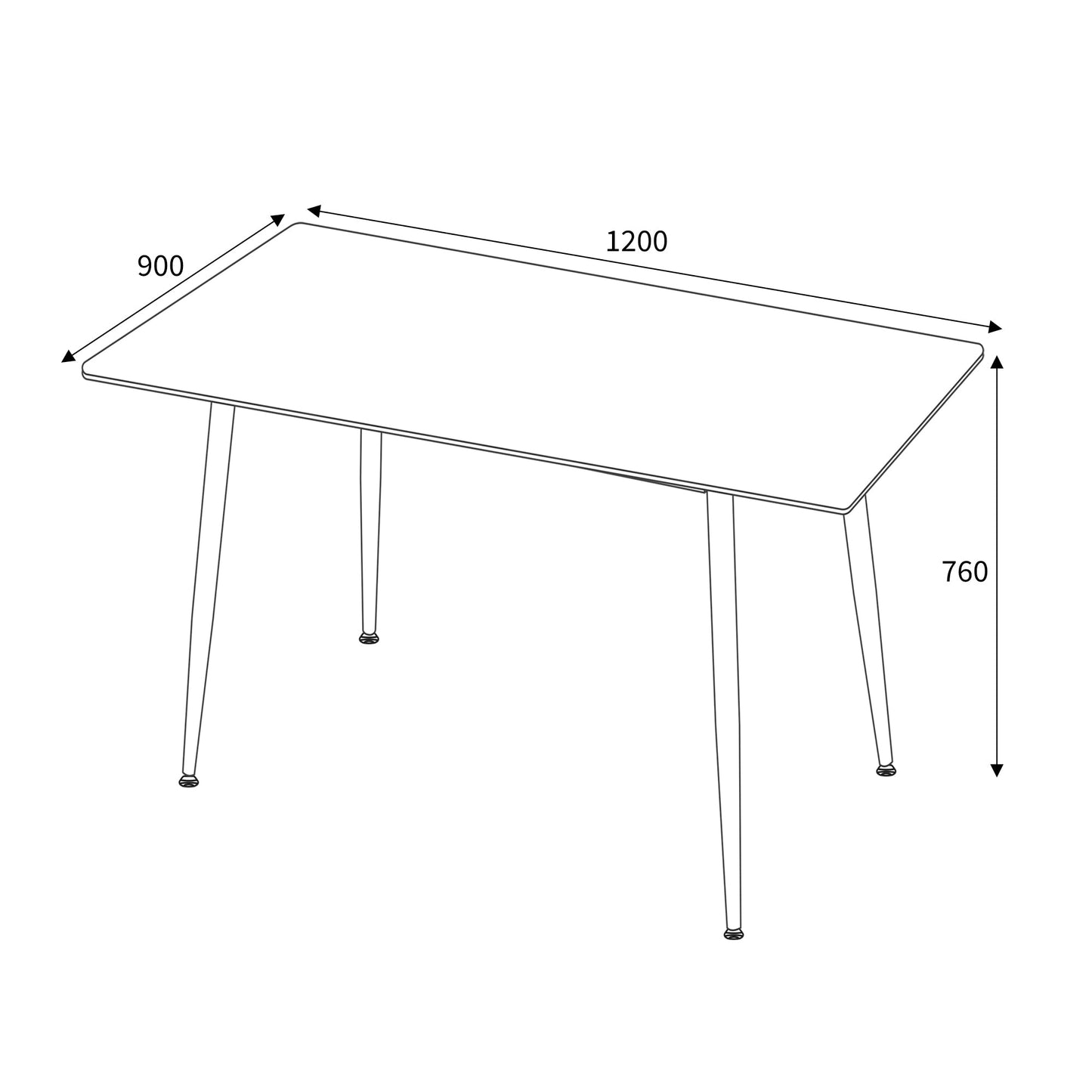 Stockholm 1.2m White Dining Table