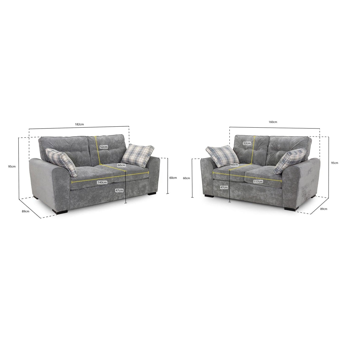 Atlas Sofa Grey 3+2 Set