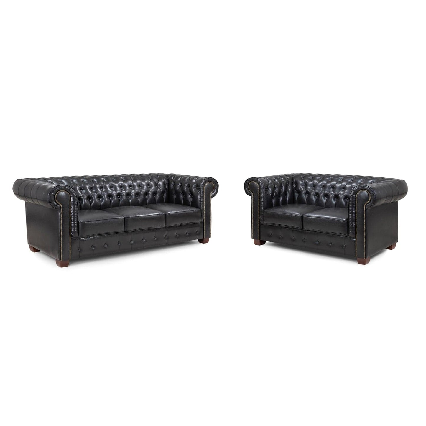 Chesterfield Sofa Antique Brown 3+2 Set