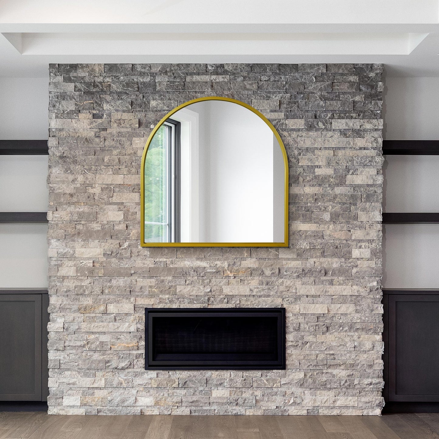 The Perry - Gold Framed Arched Leaner/Wall Mirror 39 X 39 (100CM X 100CM)