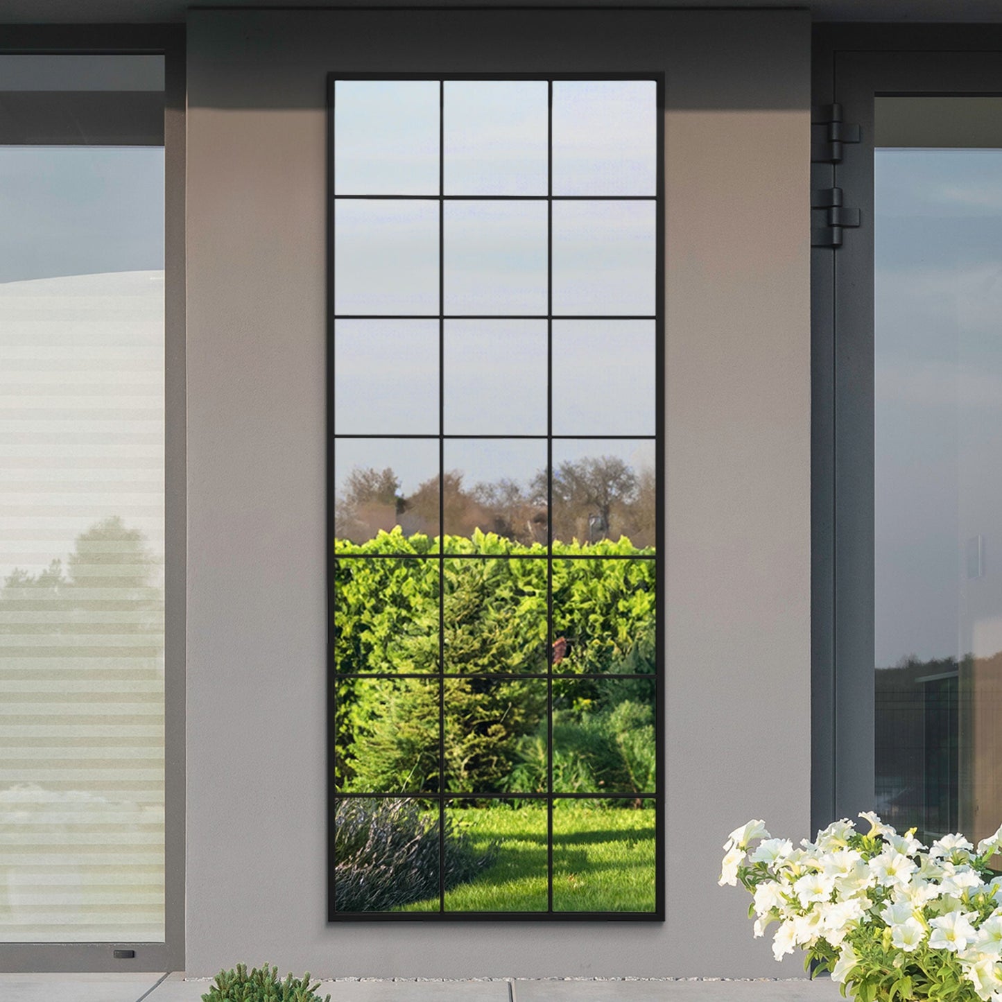 The Emery - Black Modern Window Garden Wall Mirror 79 X 31 (200CM X 80CM)