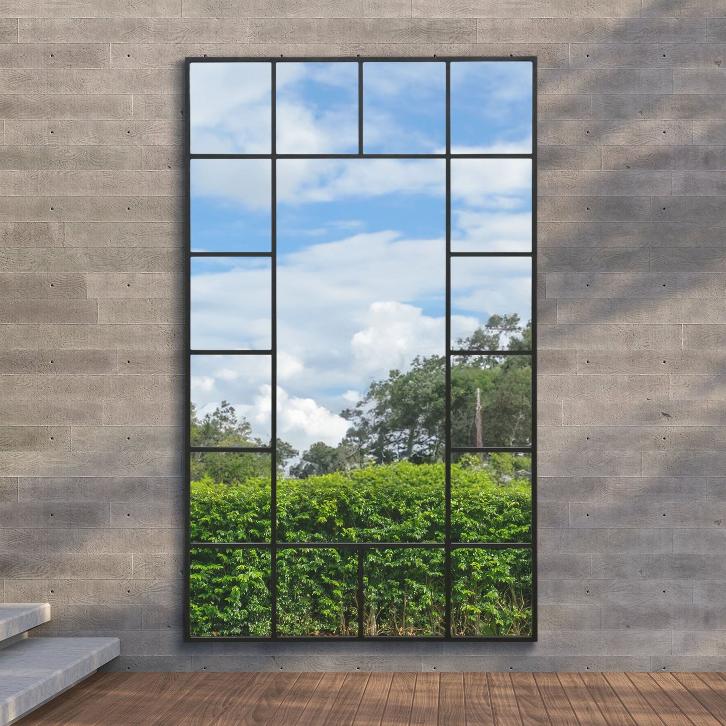 The Emery - Black Modern Wall & Leaner Garden Mirror 79x 47 200x120cm