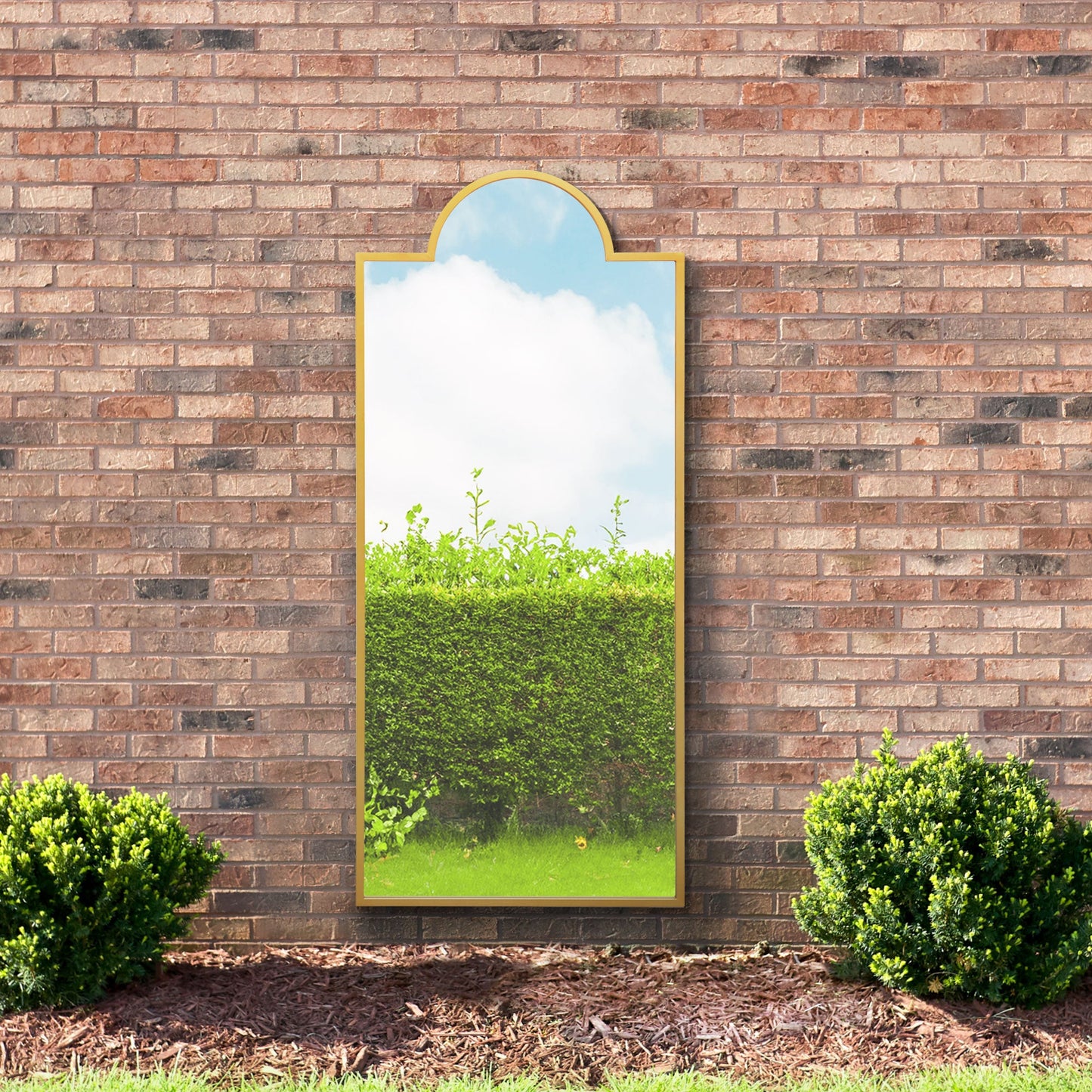 The Emery - Gold Contemporary Wall & Leaner Garden Mirror 67x 29 170x75cm