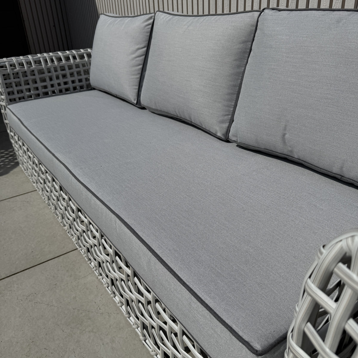 Indi 4 Piece Rattan Garden Furniture Sofa Set - Grey