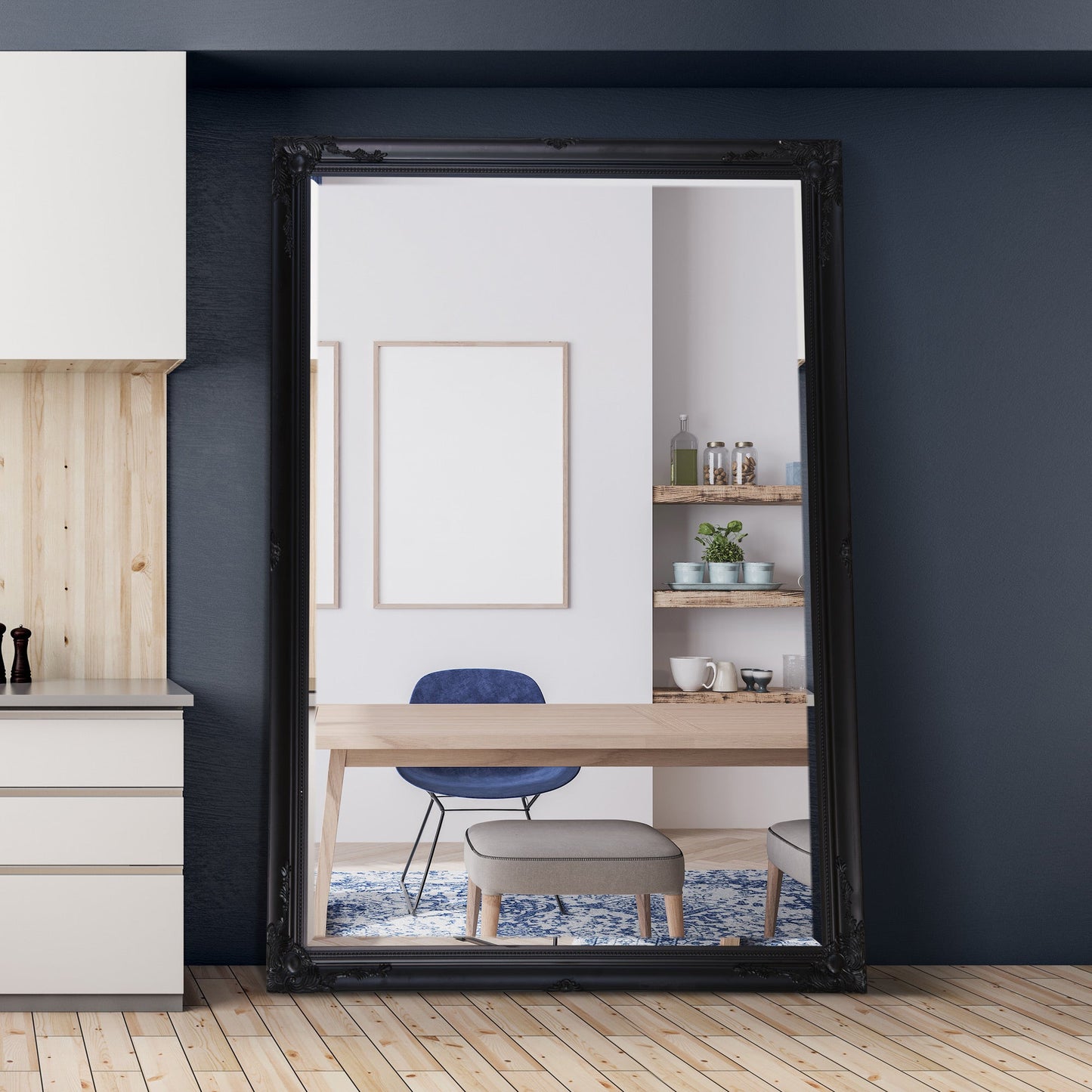 Colwell Black Extra Large Leaner Mirror 200 x 140 CM