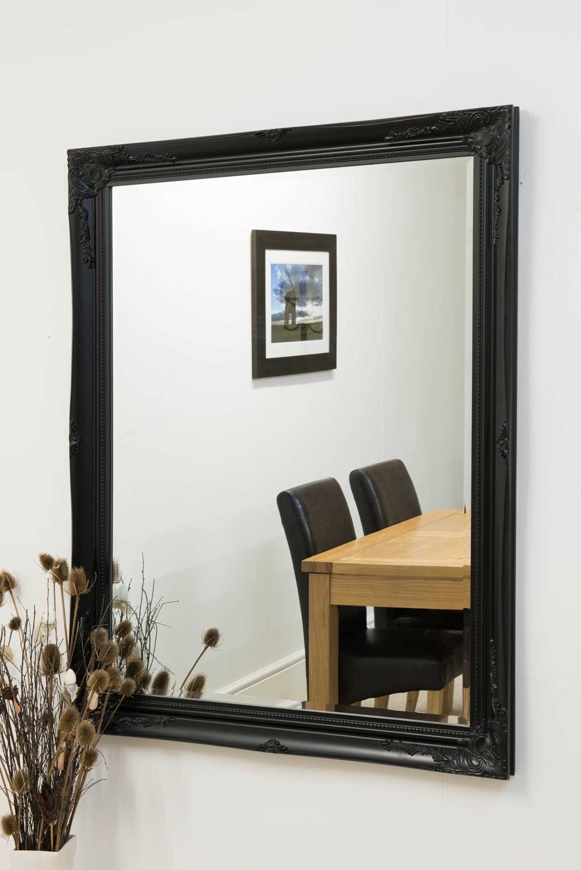 Colwell Black Large Leaner Mirror 140 x 109 CM
