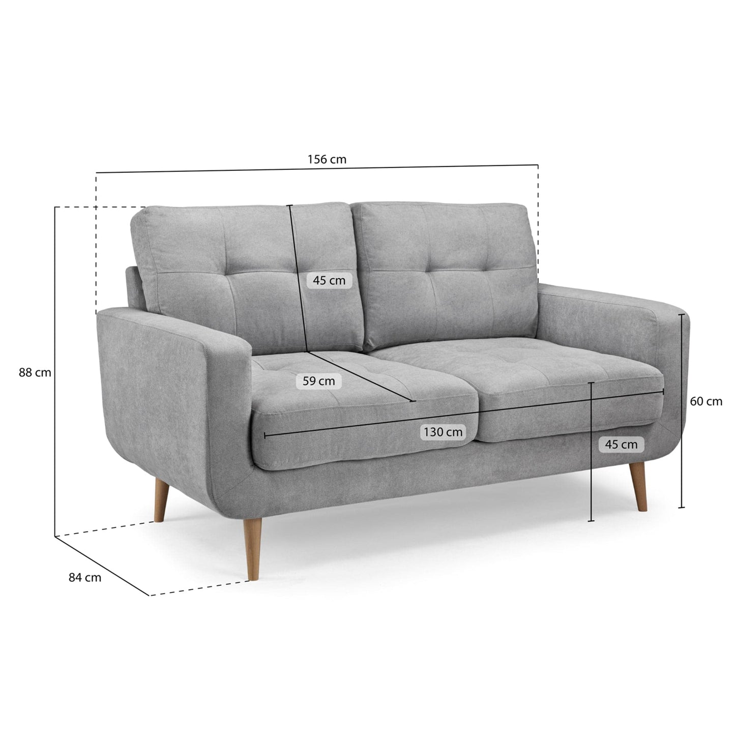 Madison Sofa Grey 2 Seater