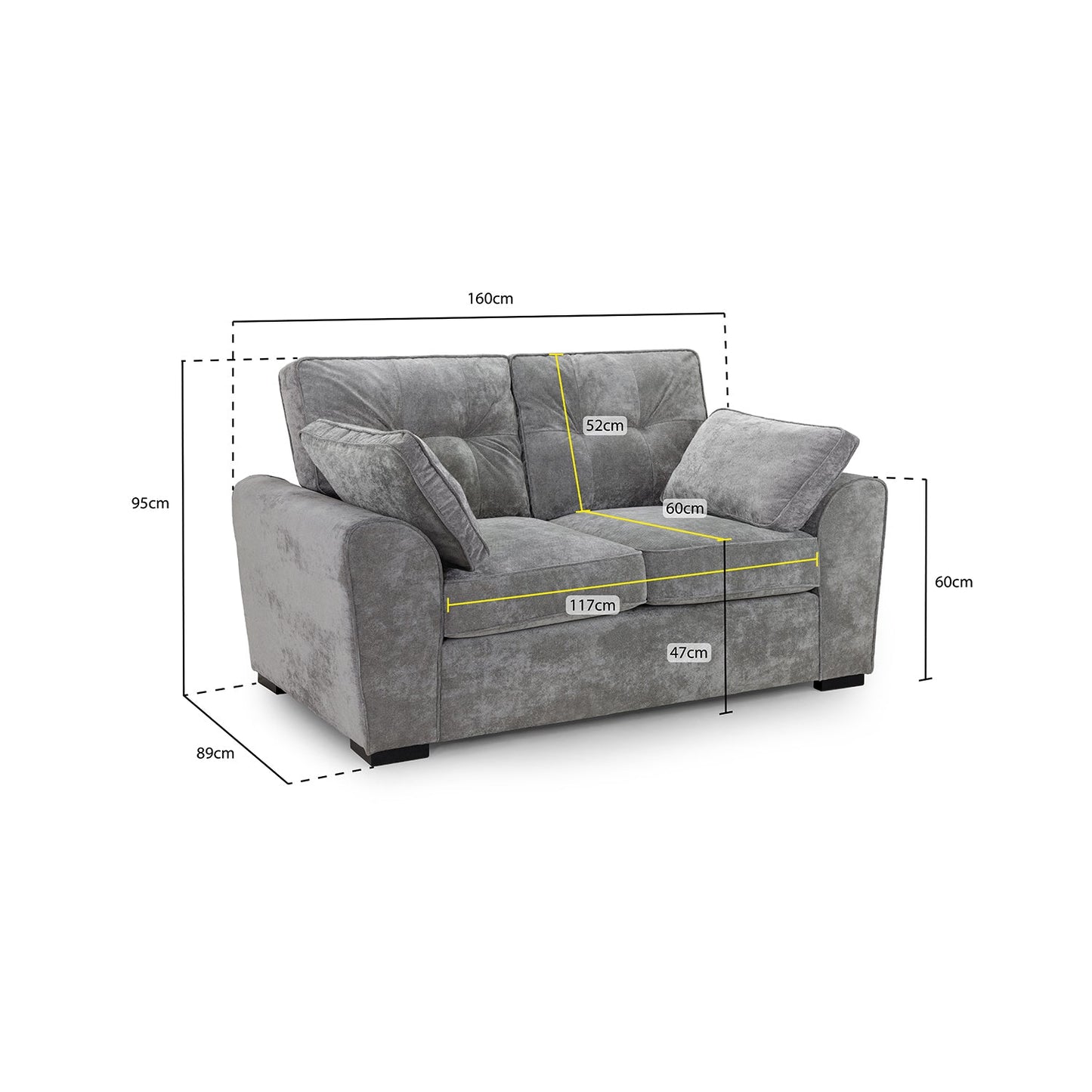 Atlas Sofa Grey 2 Seater