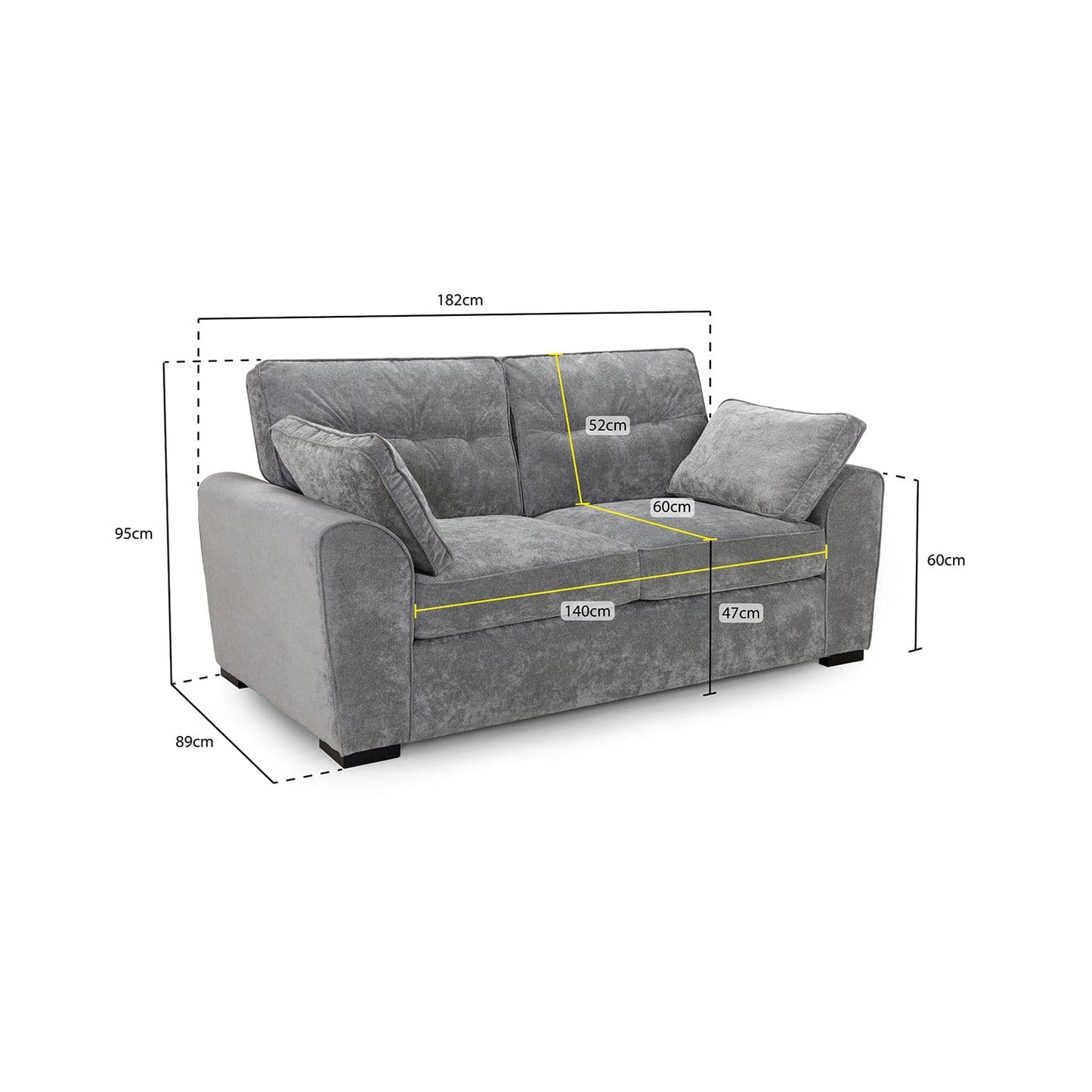 Atlas Sofa Grey 3 Seater