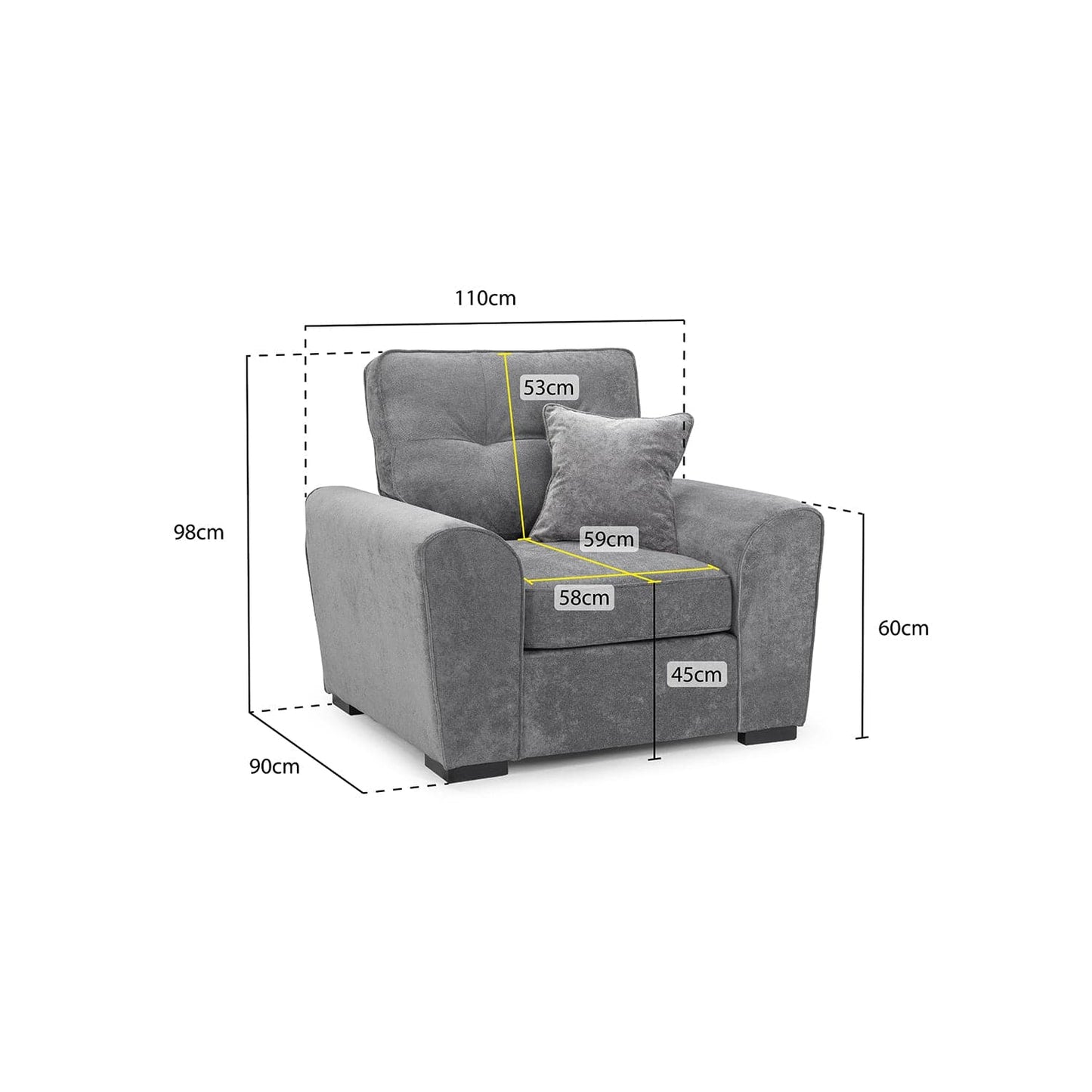 Atlas Sofa Grey Armchair