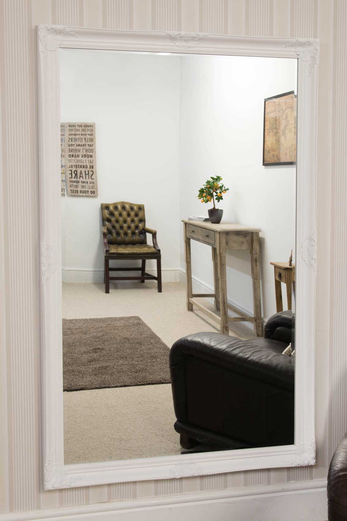 Ella White Classic Large Wall Mirror 168 x 107 CM