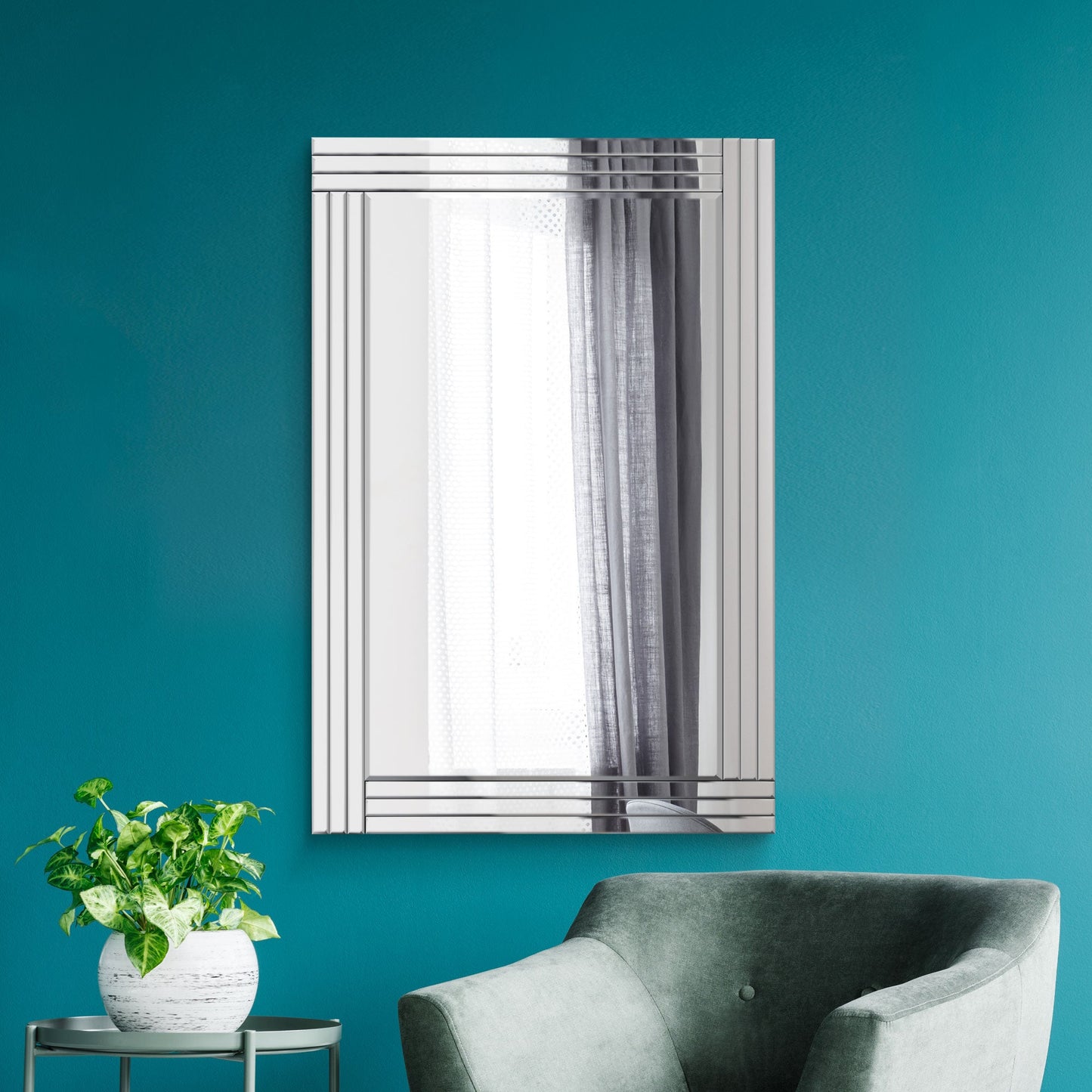 Mason All Glass Triple Edge Bevelled Large Dress Mirror 120 x 80 CM