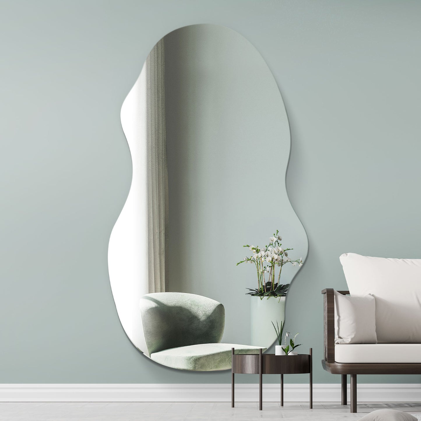 The Ruben - Frameless Pond Wall Mirror 71 X 32 (180CM X 80CM)