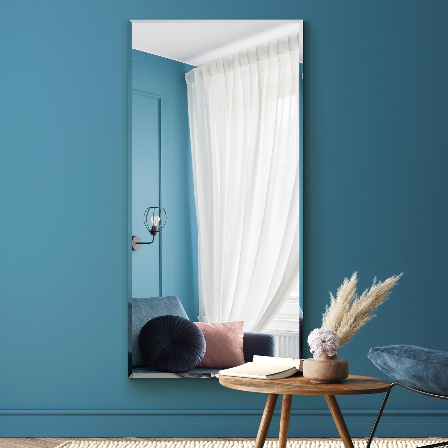 The Daisy - All Glass Modern Bevelled Wall or Leaner Mirror 59 X 24 (150x60CM)