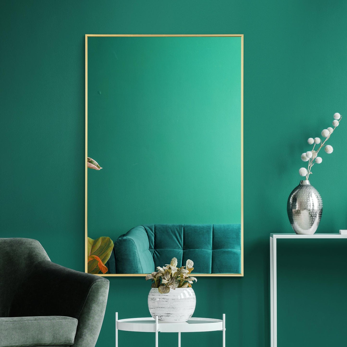 The Raya - Gold Aluminium Edged Wall Mirror 35 X 24 (90CM X 60CM)