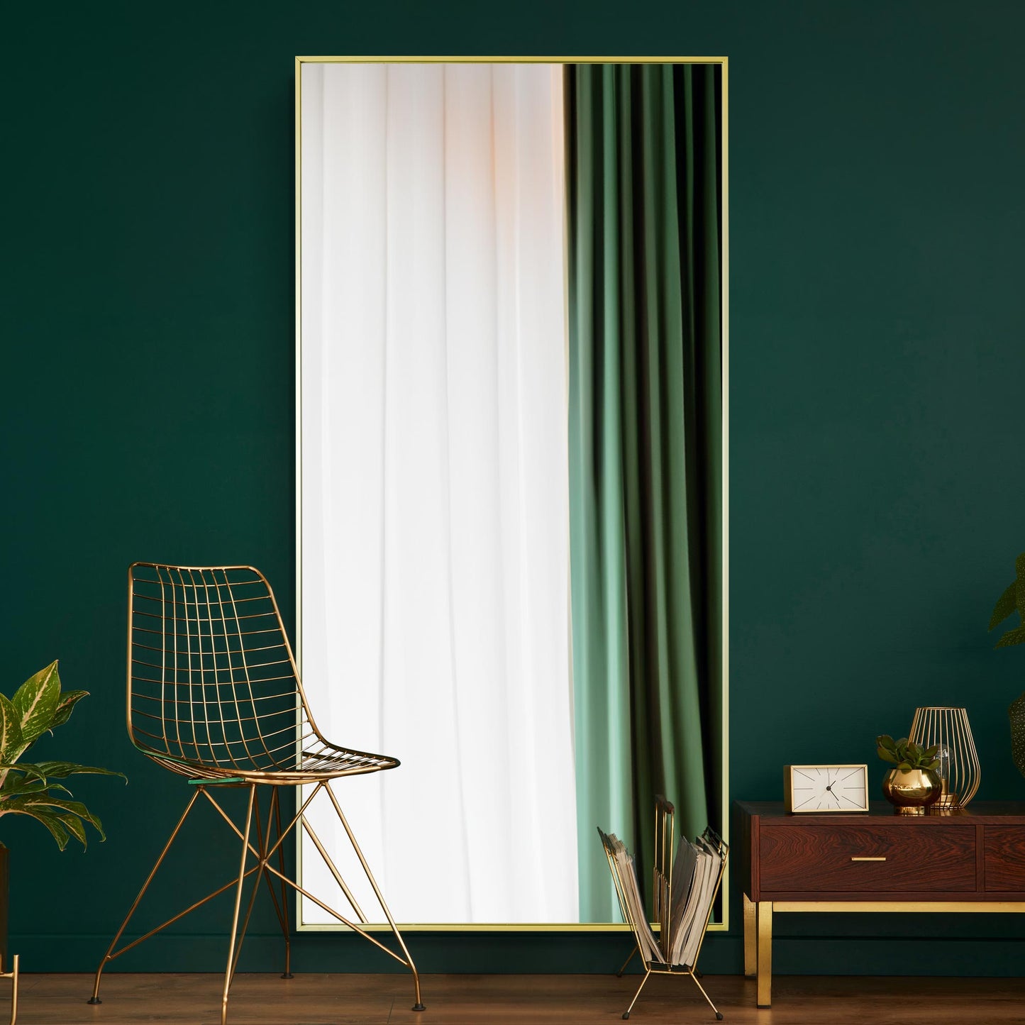 The Raya - Gold Aluminium Edged Wall Mirror 79 X 39 (200CM X 100CM)