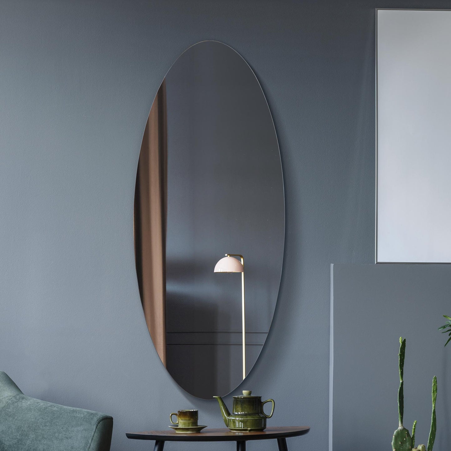 The Avery - Frameless Oval Wall Mirror 47 X 20 (120x50CM)