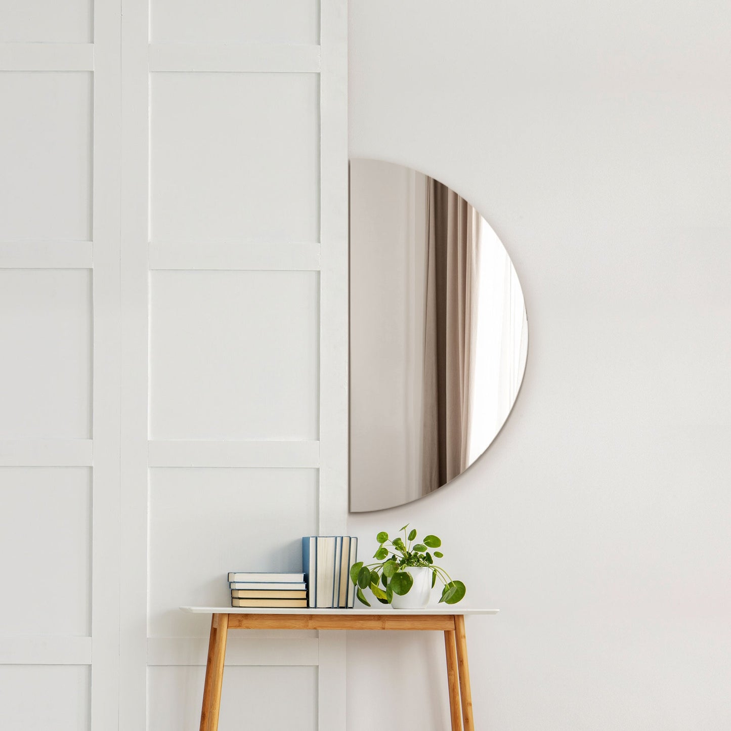 The Tessa - Frameless Semi Circle Moon Wall Mirror 39 X 20 (100 x 50CM)