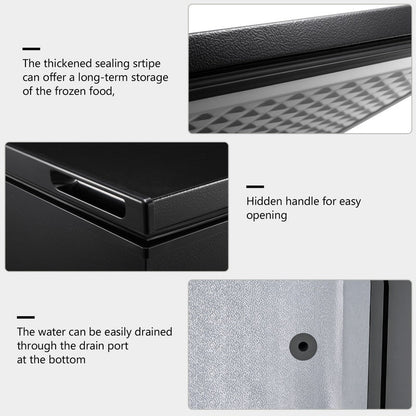 1.8 Cu.Ft Chest Freezer with Removable Basket, Bottom Drain, 7-Level Thermostat, Freestanding Design for Home and Apartment