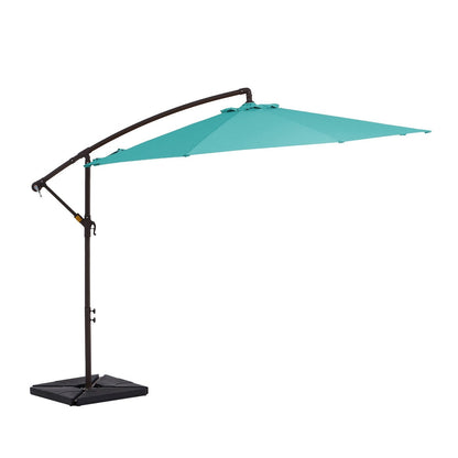 10 ft Steel Crank-lift Cantilever Umbrella With Weighted Base