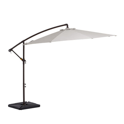 10 ft Steel Crank-lift Cantilever Umbrella With Weighted Base
