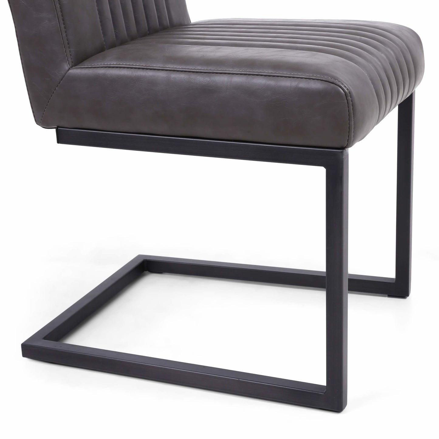 Pair of Buxton Cantilever Leather Effect Dining Chairs