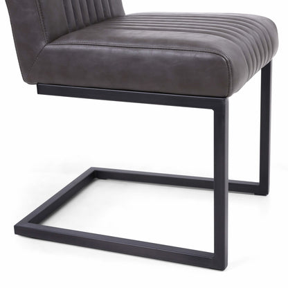 Pair of Buxton Cantilever Leather Effect Dining Chairs