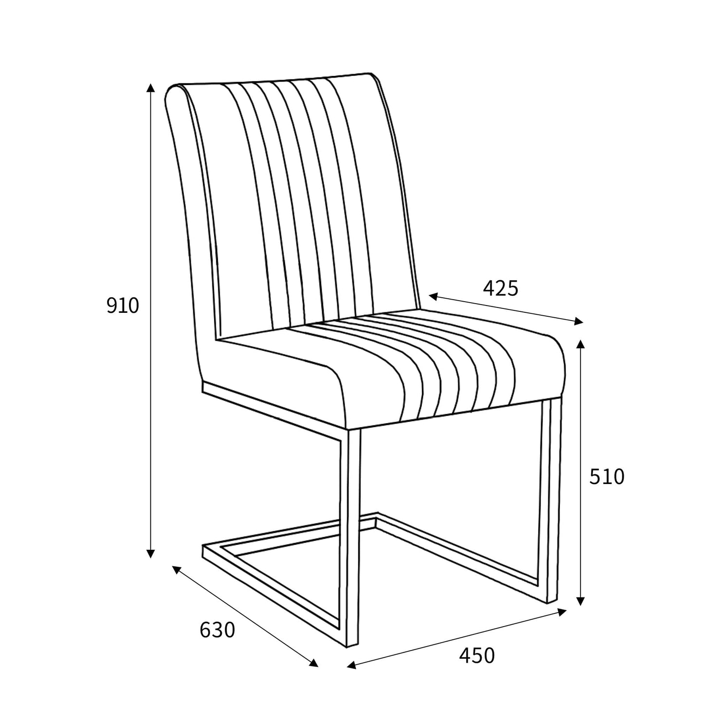 Pair of Buxton Cantilever Leather Effect Dining Chairs