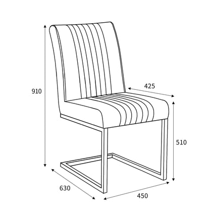 Pair of Buxton Cantilever Leather Effect Dining Chairs