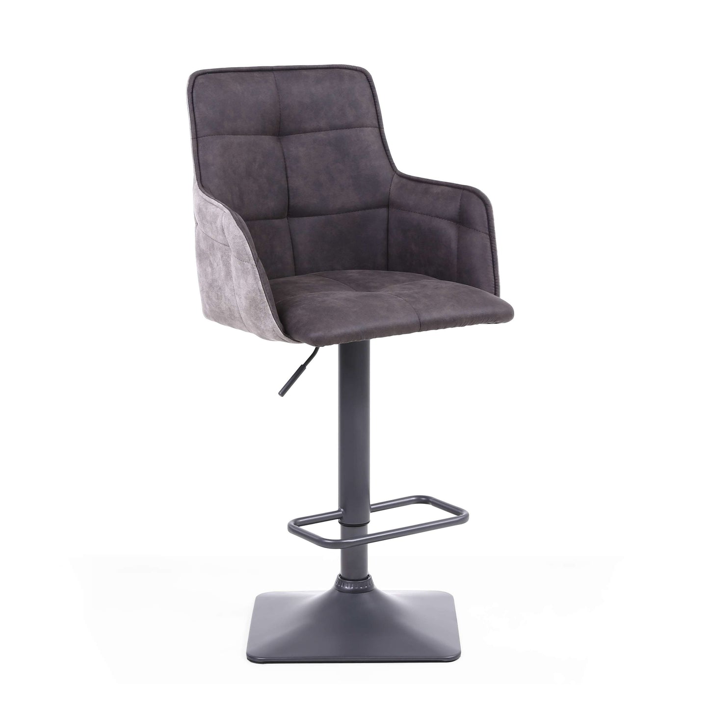 Pair of Blake Suede Effect Dark Grey Bar Stools
