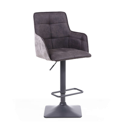 Pair of Blake Suede Effect Dark Grey Bar Stools
