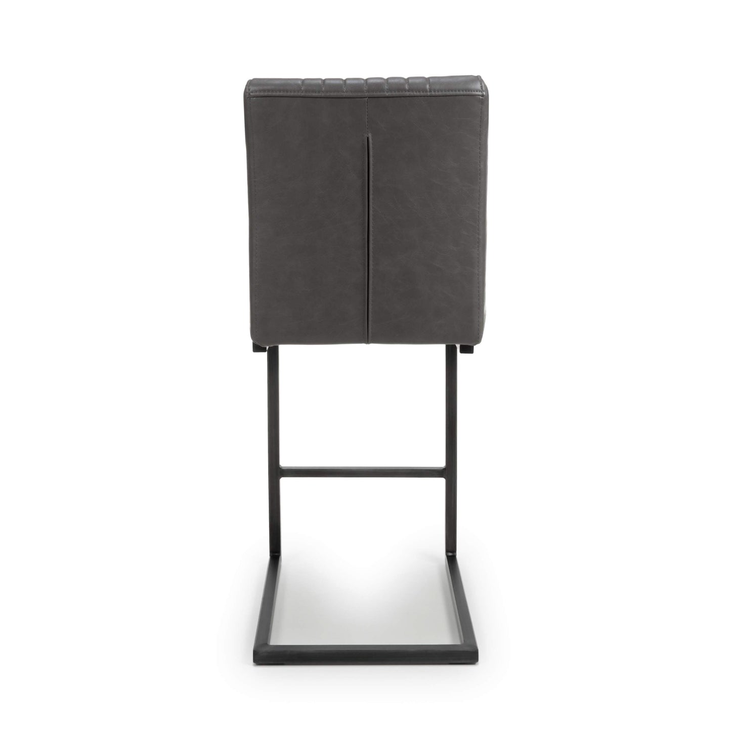 Pair of Buxton Cantilever Leather Effect Grey Barstools