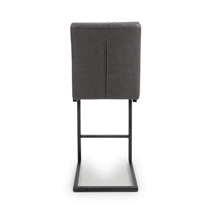 Pair of Buxton Cantilever Leather Effect Grey Barstools