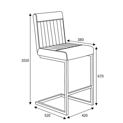 Pair of Buxton Cantilever Leather Effect Grey Barstools