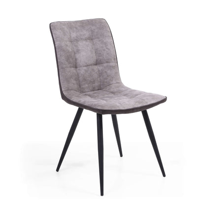 Pair of Holden Suede Effect Light Grey Dining Chairs