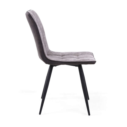 Pair of Holden Suede Effect Light Grey Dining Chairs