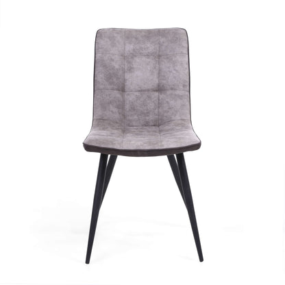 Pair of Holden Suede Effect Light Grey Dining Chairs