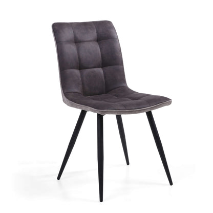 Pair of Holden Suede Effect Dark Grey Dining Chairs