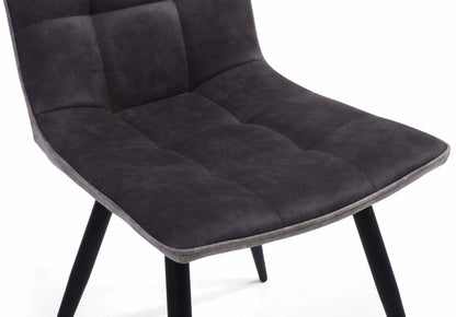 Pair of Holden Suede Effect Dark Grey Dining Chairs