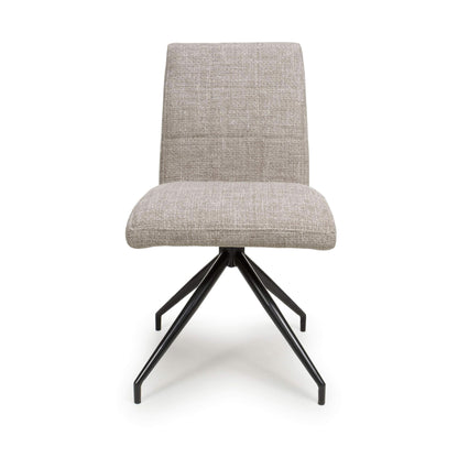 Pair of Stratford Tweed Oatmeal Dining Chairs