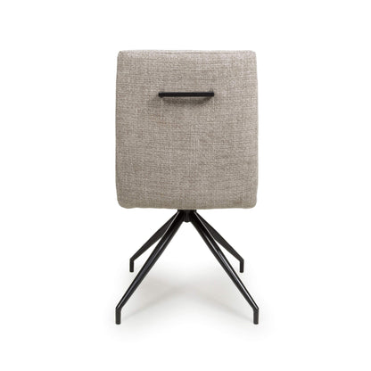 Pair of Stratford Tweed Oatmeal Dining Chairs