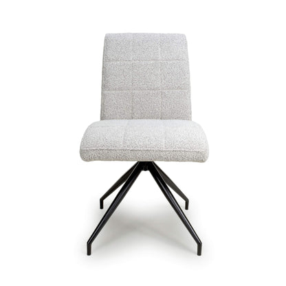 Pair of Stratford Boucle Smoke Grey Dining Chairs