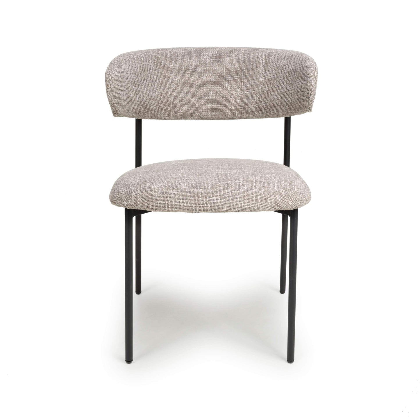 Pair of Enzo Tweed Oatmeal Dining Chairs