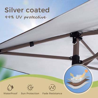 13' x 13' Outdoor Canopy Patio Gazebo Reinforced garden Pop-up Canopy Tentwith Elegant Corner Curtain - 13x13ft