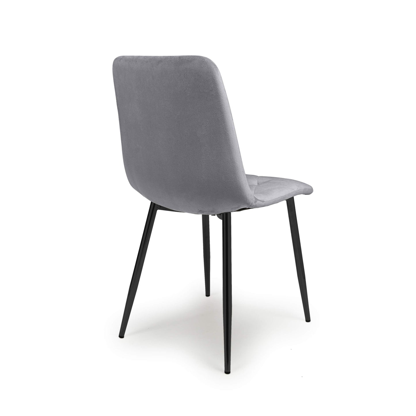 Set of 4 Luca Brushed Velvet Grey Dining Chairs