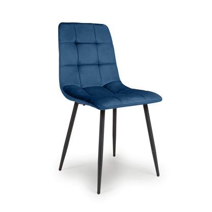 Loft Brushed Velvet Blue Dining Chair