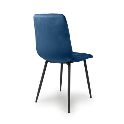Loft Brushed Velvet Blue Dining Chair